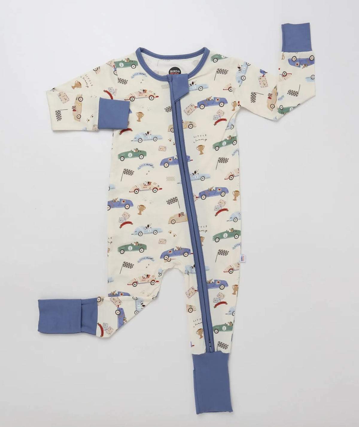 Baby Bamboo Pajamas - Bamboo Sleeper - Little Racer Bird & Bean Lil Tulips