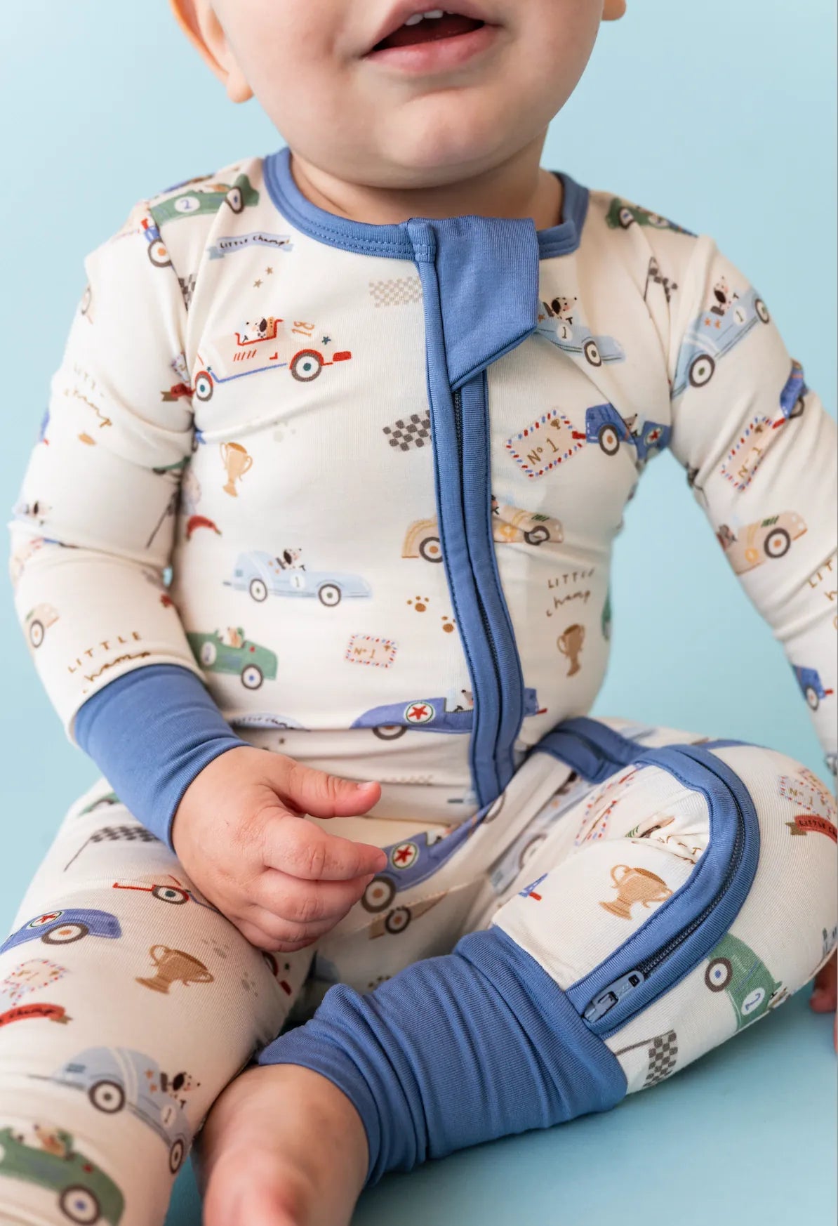 Baby Bamboo Pajamas - Bamboo Sleeper - Little Racer Bird & Bean Lil Tulips