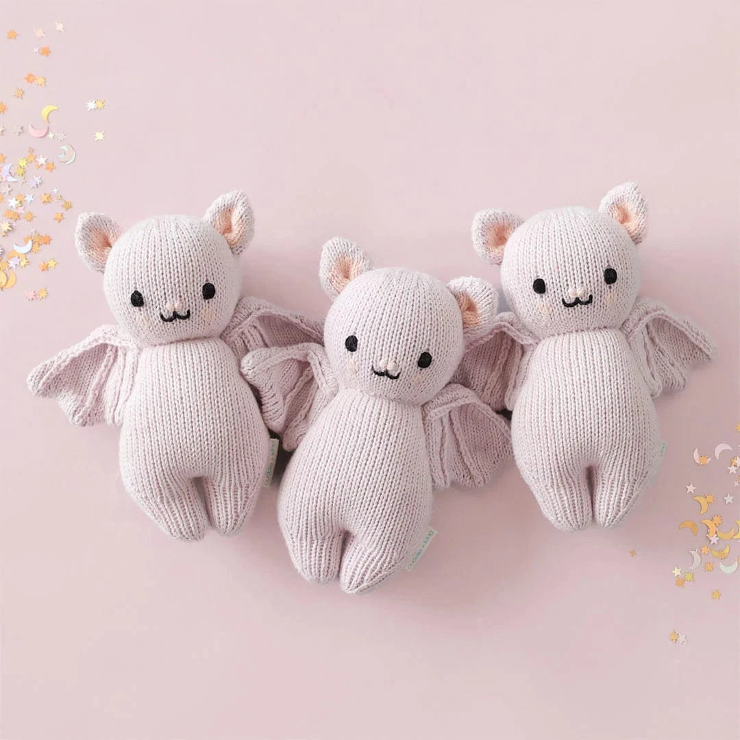 Baby Bat Lavender Hand Knit cuddle+kind Lil Tulips