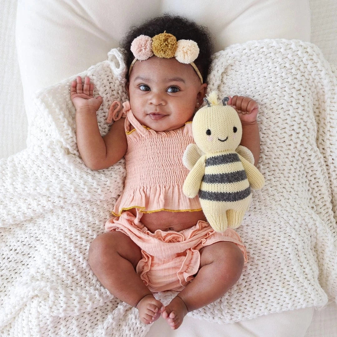 Baby Bee Hand Knit Doll - 7" cuddle+kind Lil Tulips