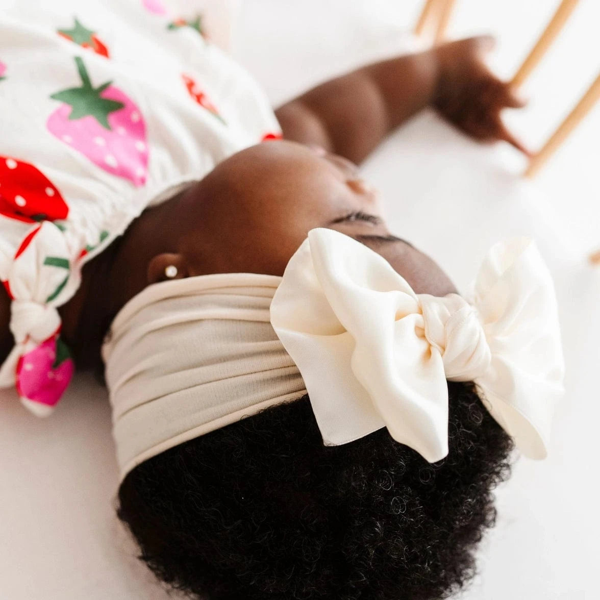 Baby Bling - Nylon Headband with Satin Bow-Black Baby Bling Bows Headbands Lil Tulips