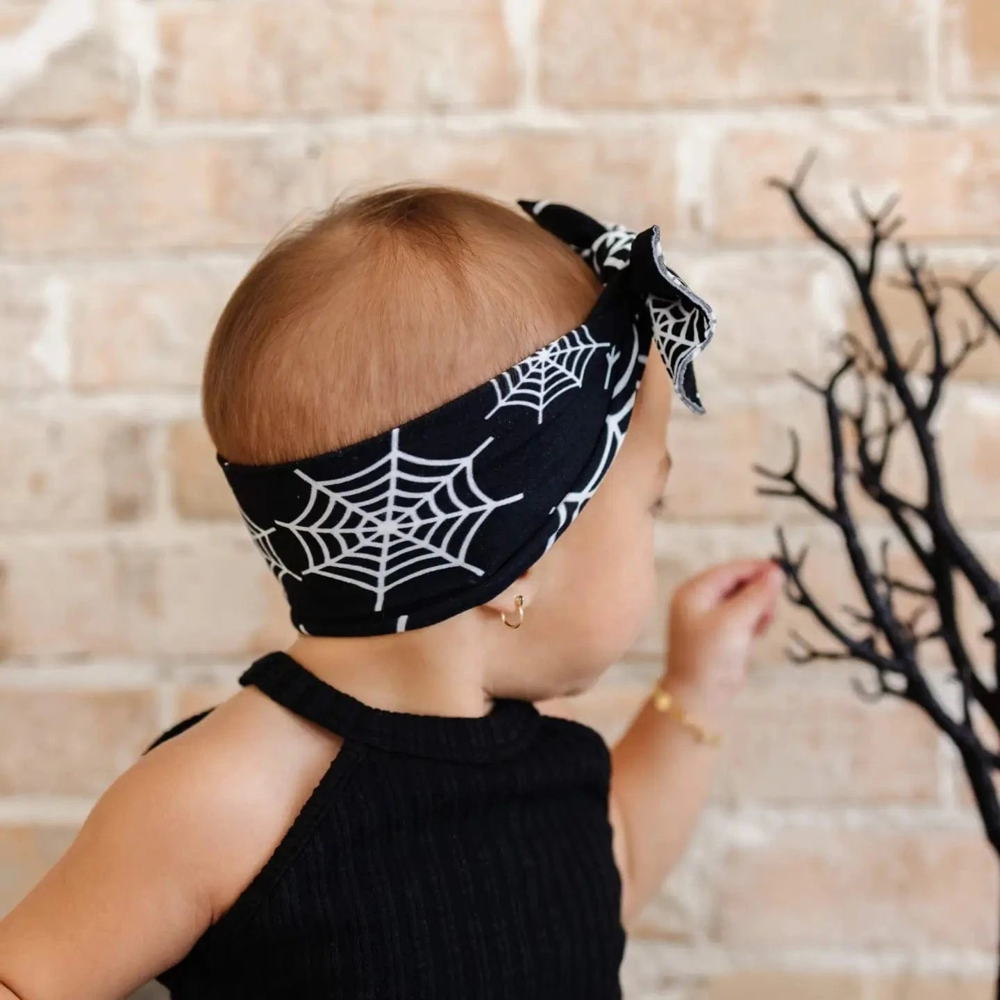 Baby Bling® Printed Knot: Web Baby Bling Bows Headbands Lil Tulips