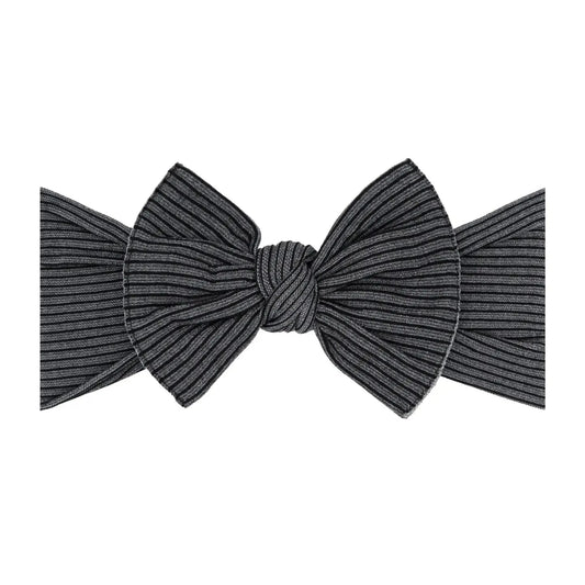 Baby Bling® Ribbed Knot: Black/Charcoal Baby Bling Bows Headbands Lil Tulips