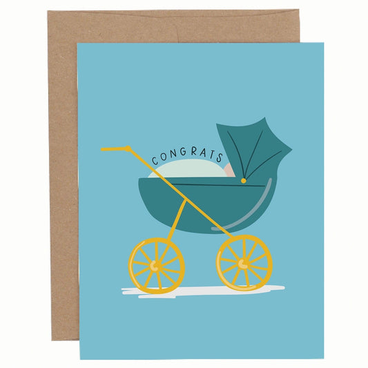 Baby Carriage Congrats Greeting Card Pippi Post Lil Tulips