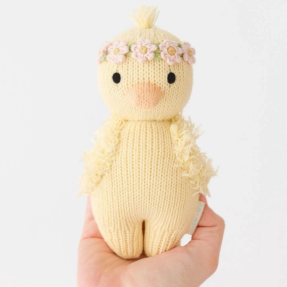 Baby Duckling (Blush Floral) Hand Knit Doll - 7" cuddle+kind Lil Tulips
