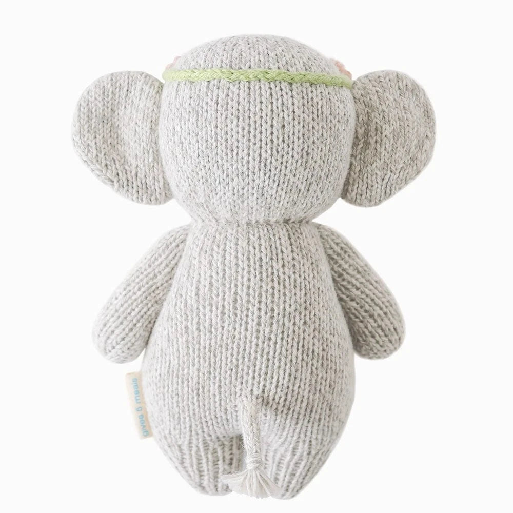 Baby Elephant (Blush Floral) Hand Knit Doll - 7" cuddle+kind Lil Tulips