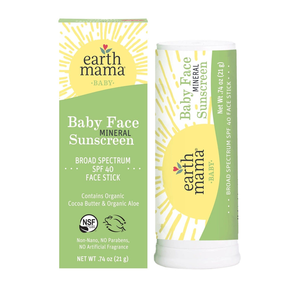 Baby Face Mineral Sunscreen Face Stick - SPF 40 Earth Mama Angel Baby Lil Tulips