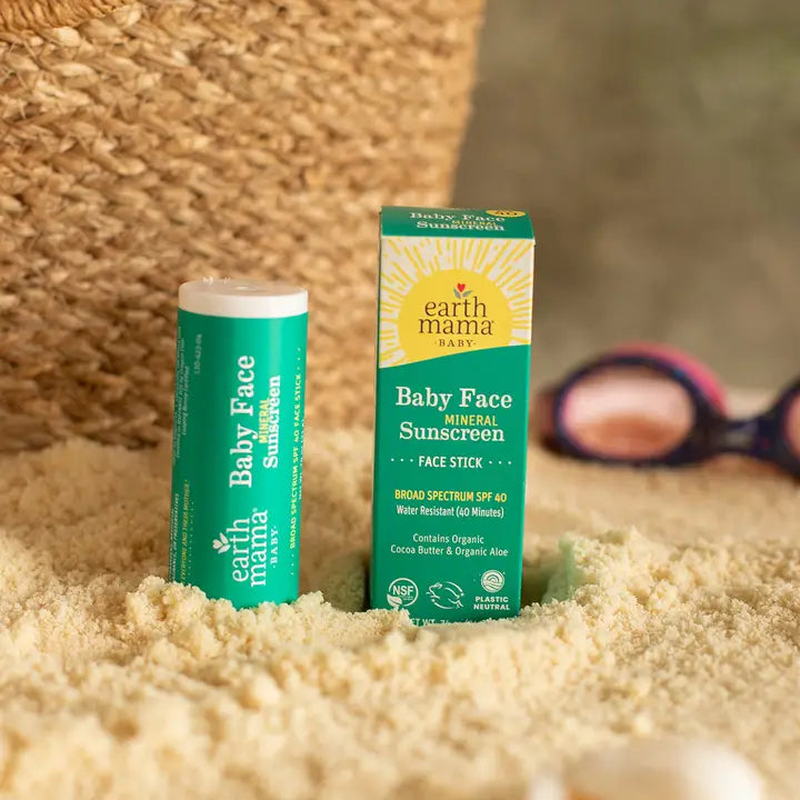 Baby Face Mineral Sunscreen Face Stick - SPF 40 Earth Mama Organics Lil Tulips