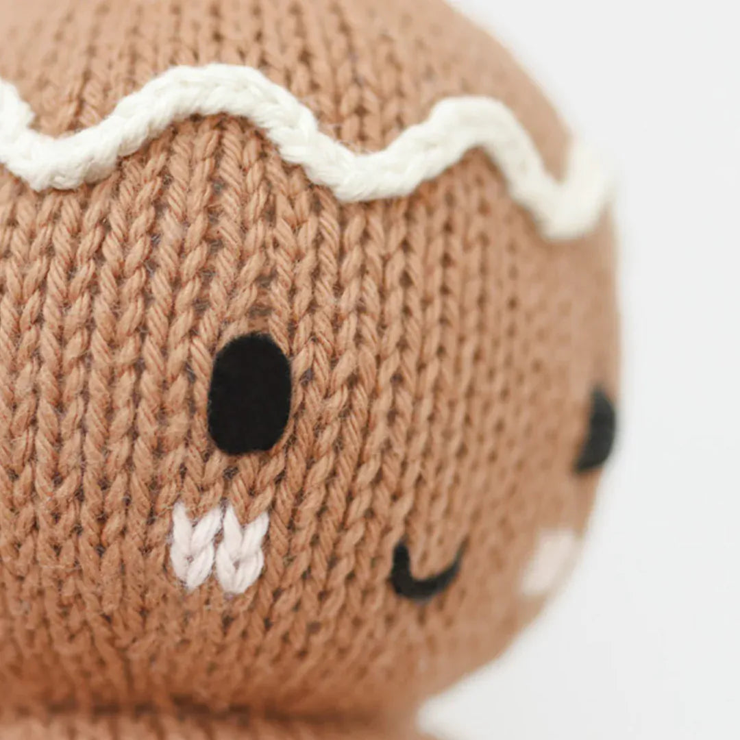 Baby gingerbread (icing white) Hand Knit cuddle+kind Lil Tulips