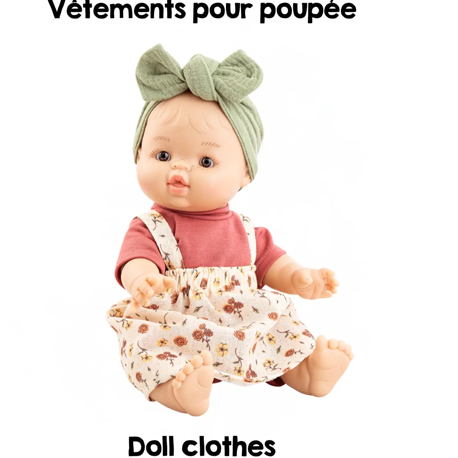 Baby Gordis Doll Clothing - Flower Overalls Paola Reina Lil Tulips
