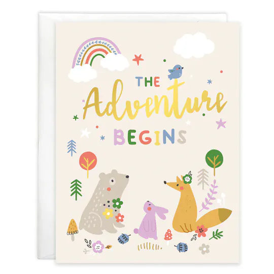 Baby Greeting Card - Adventure Begins Gina B Designs Lil Tulips