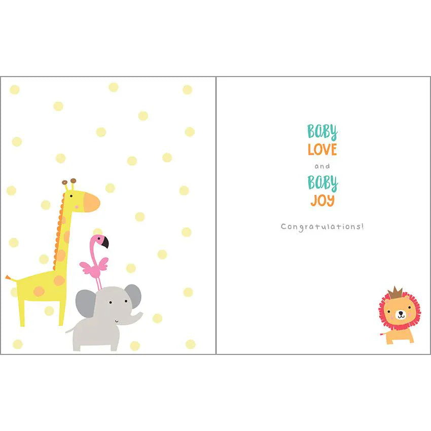 Baby Greeting Card - Baby Blocks and Animals Gina B Designs Lil Tulips