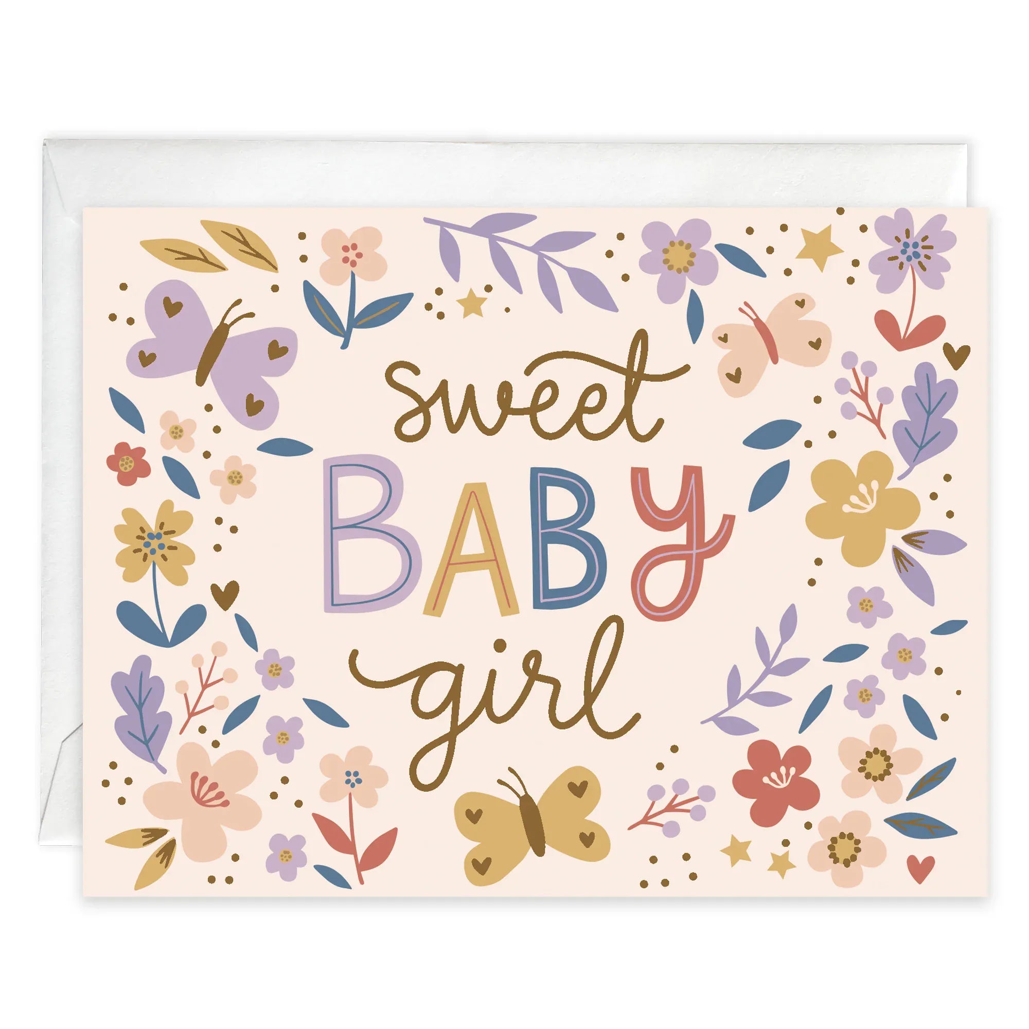 Baby Greeting Card - Baby Girl Flowers Gina B Designs Lil Tulips