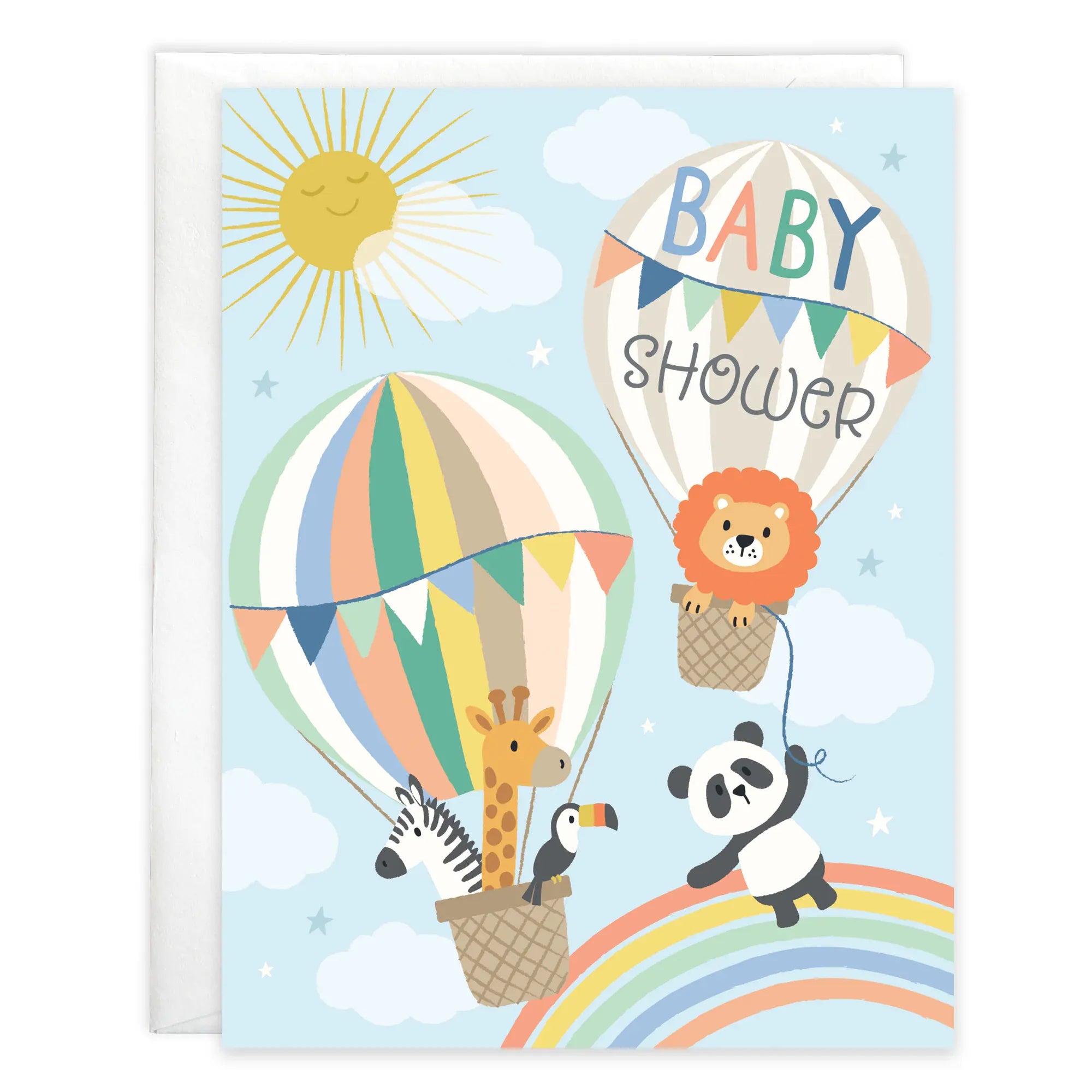 Baby Greeting Card - Baby Shower Balloons Gina B Designs Lil Tulips