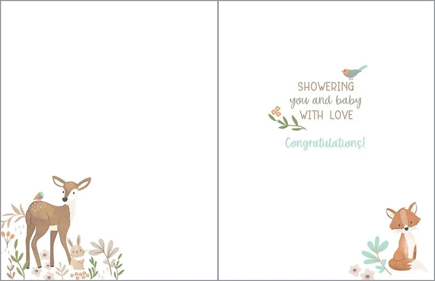 Baby Greeting Card - Forest Animals Gina B Designs Lil Tulips