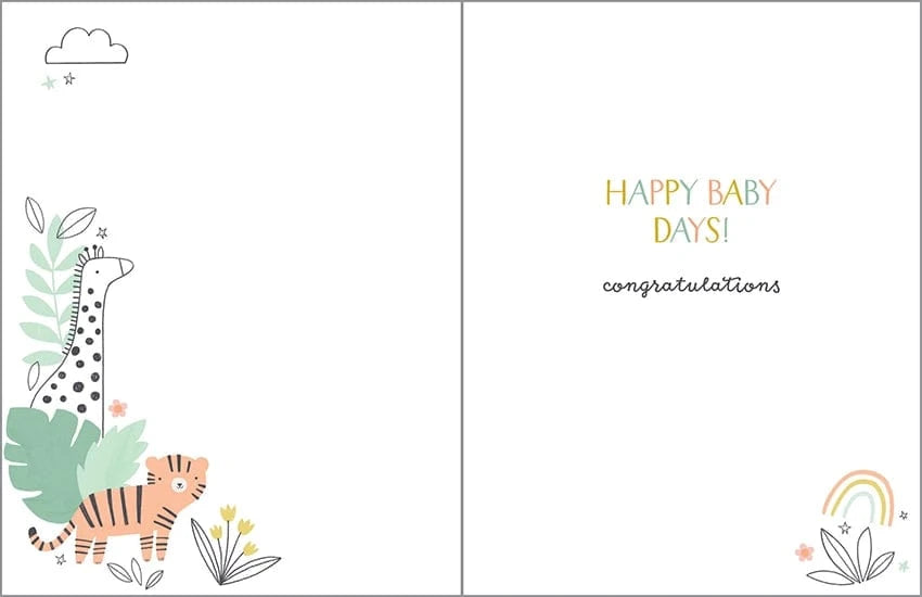 Baby Greeting Card - in the Jungle Gina B Designs Lil Tulips