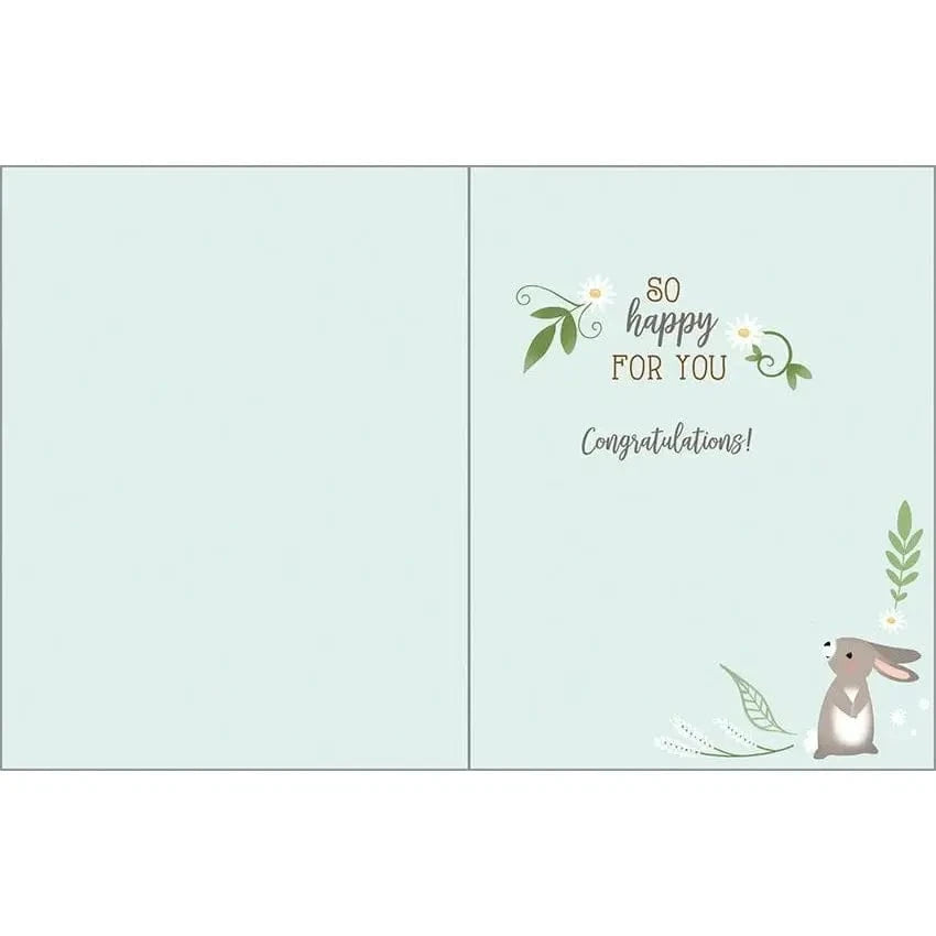 Baby Greeting Card - Little Bunnies Gina B Designs Lil Tulips