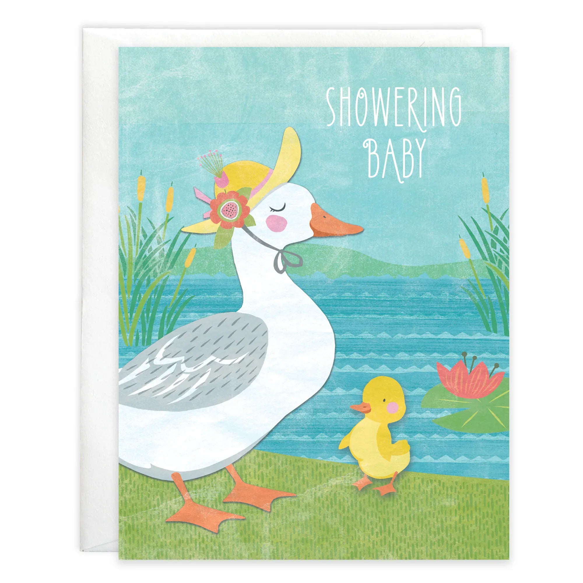 Baby Greeting Card - Momma Duck Gina B Designs Lil Tulips