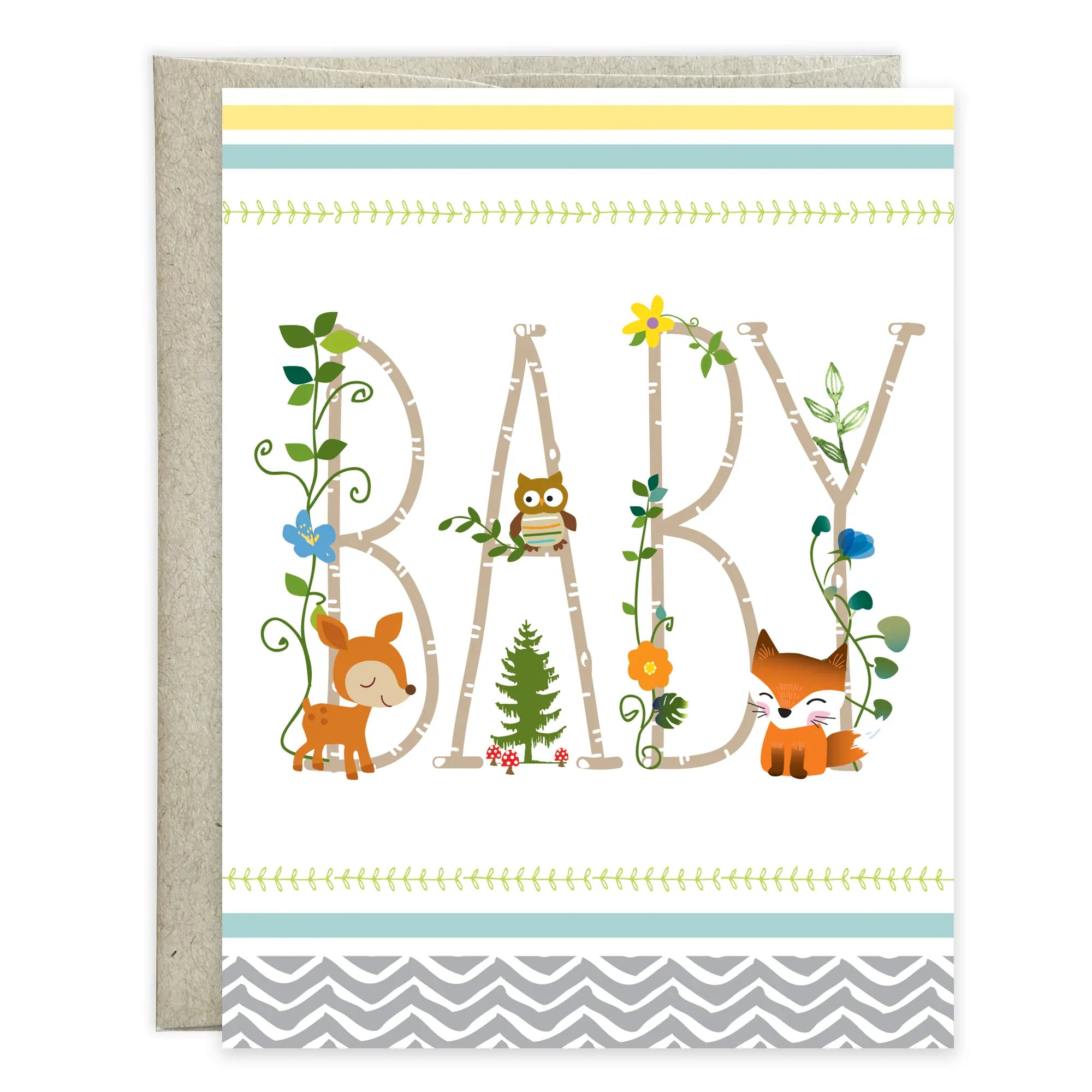 Baby Greeting Card - Woodland Baby Gina B Designs Lil Tulips