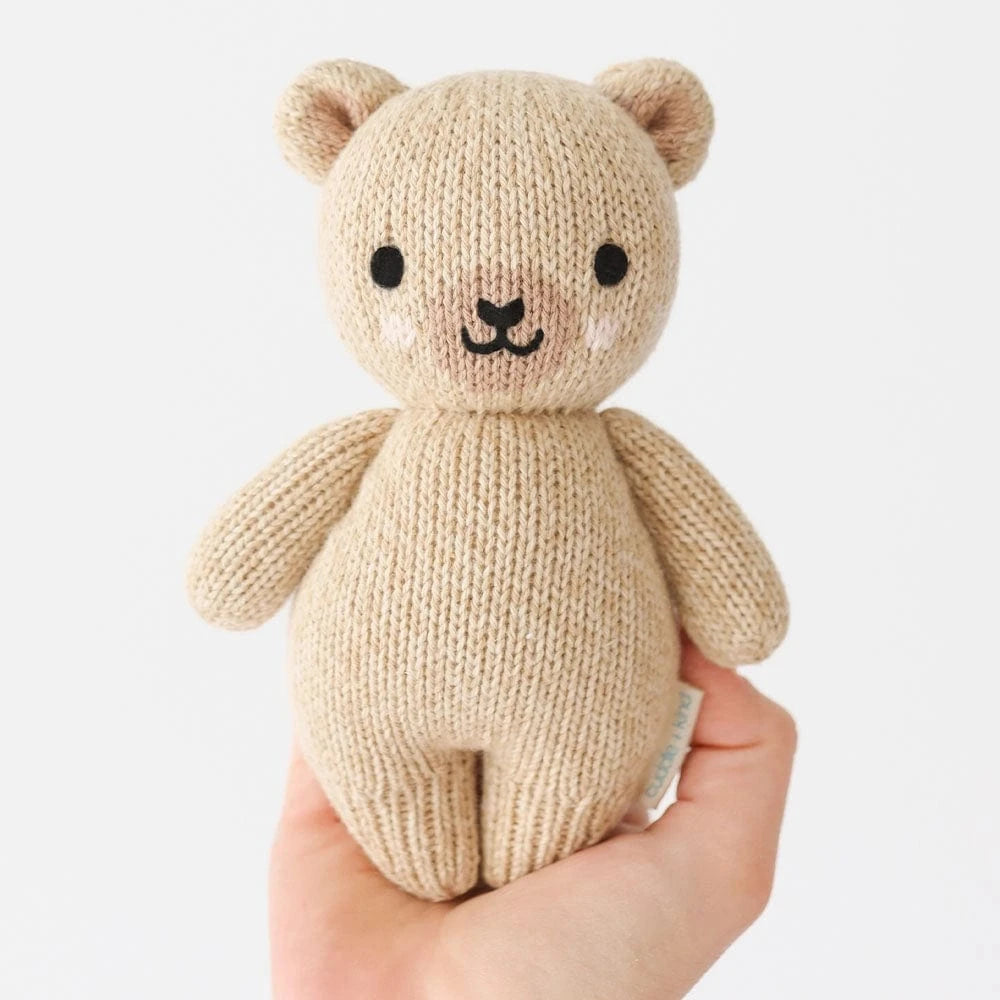 Baby Honey Bear Hand Knit Doll - 7" cuddle+kind Lil Tulips