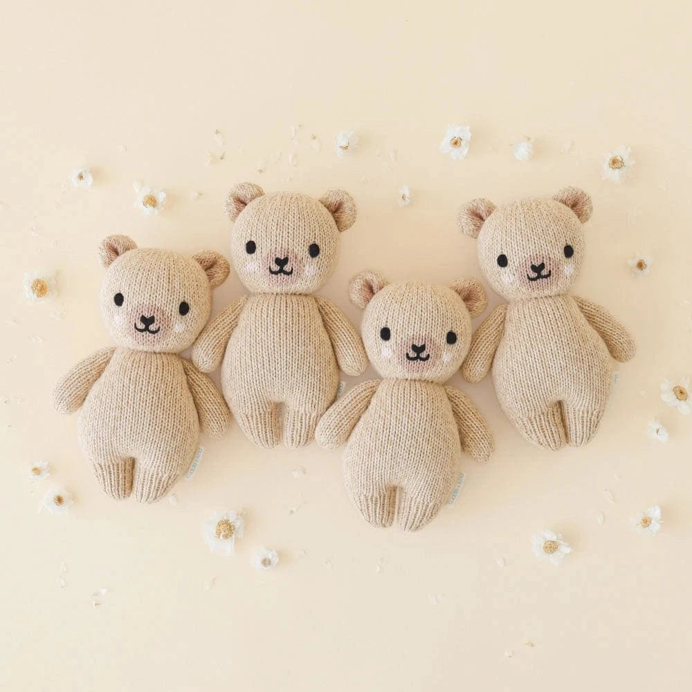 Baby Honey Bear Hand Knit Doll - 7" cuddle+kind Lil Tulips