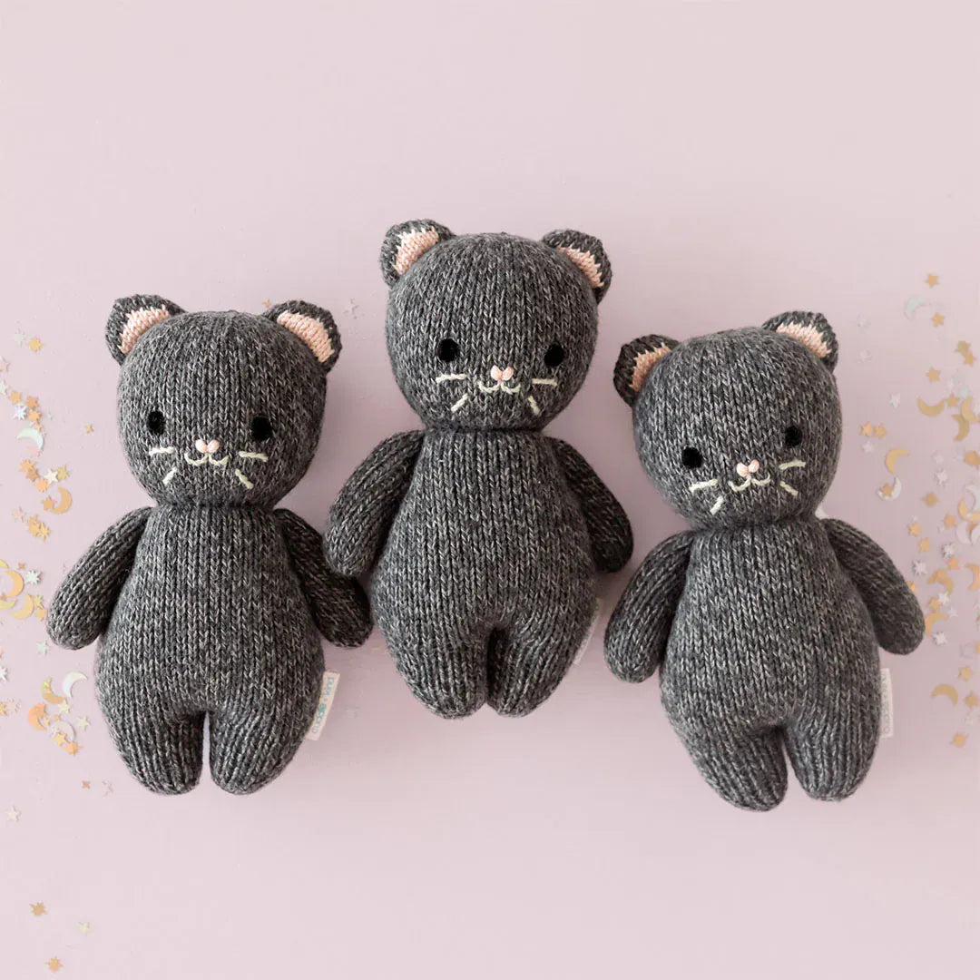 Baby Kitten (charcoal) Hand Knit cuddle+kind Lil Tulips