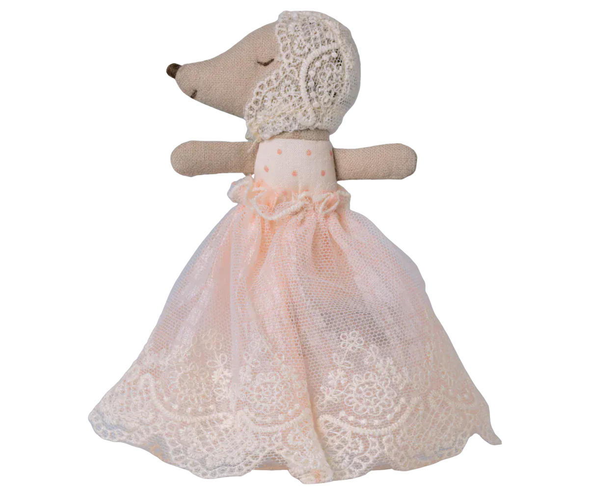 Baby mouse in gown - Powder Maileg Lil Tulips
