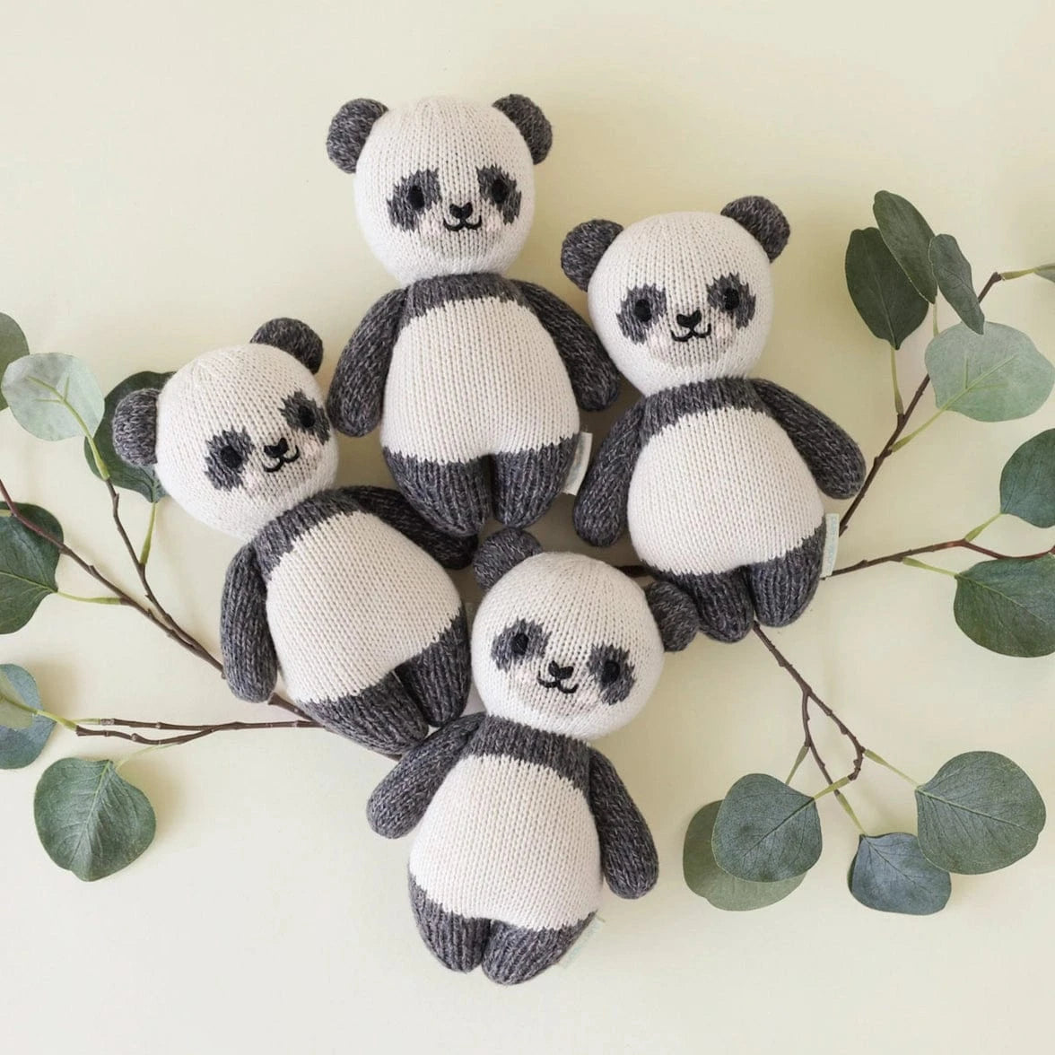 Baby Panda Hand Knit Doll - 7" cuddle+kind Lil Tulips