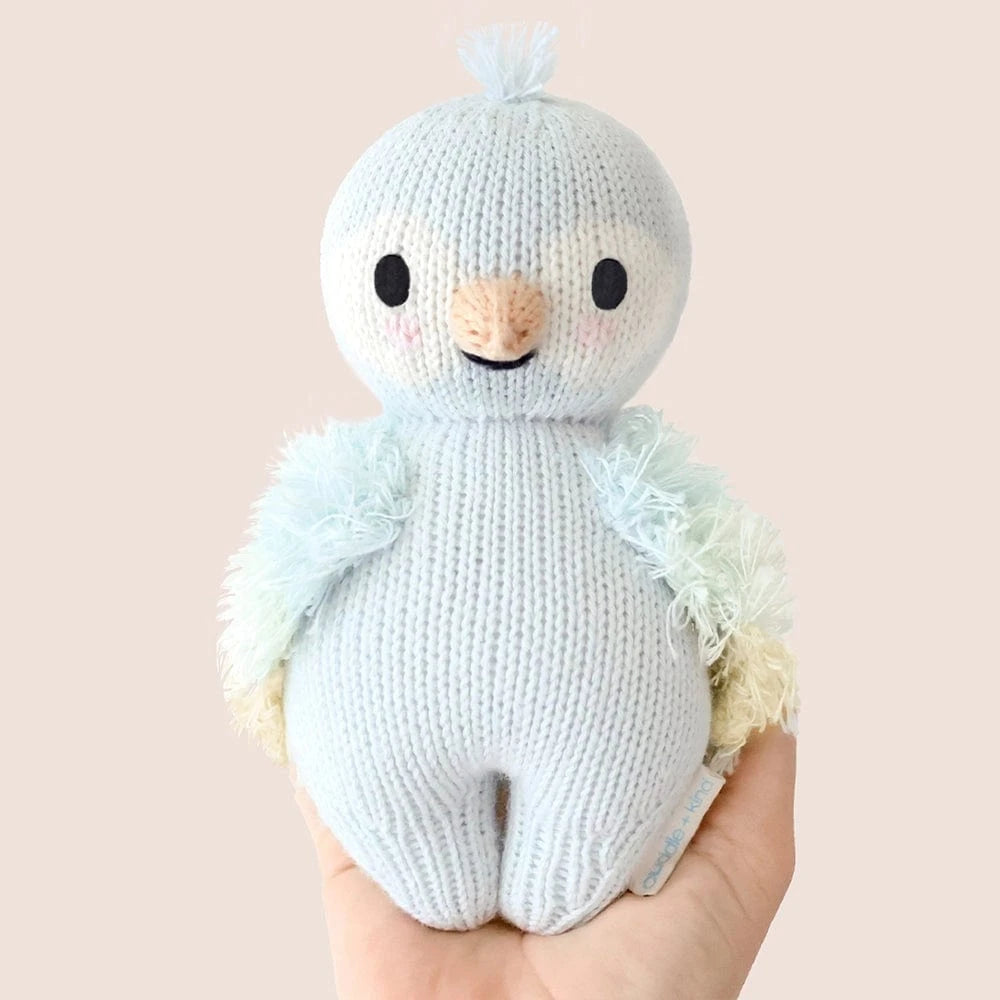 Baby Parrot (Sky Blue) Hand Knit Doll - 7" cuddle+kind Lil Tulips