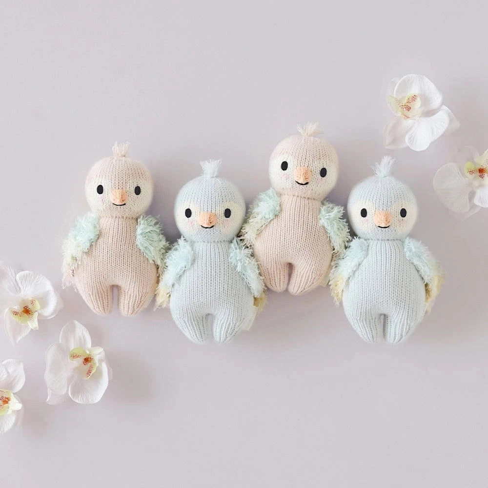 Baby Parrot (Sky Blue) Hand Knit Doll - 7" cuddle+kind Lil Tulips