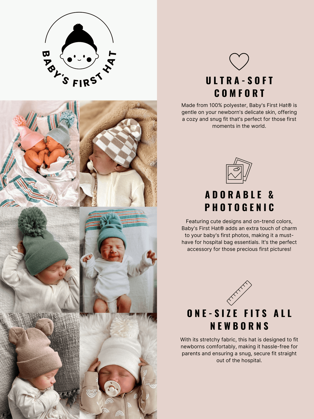 Baby's First Hat®, Fern Fur Pom Default SpearmintLOVE Lil Tulips