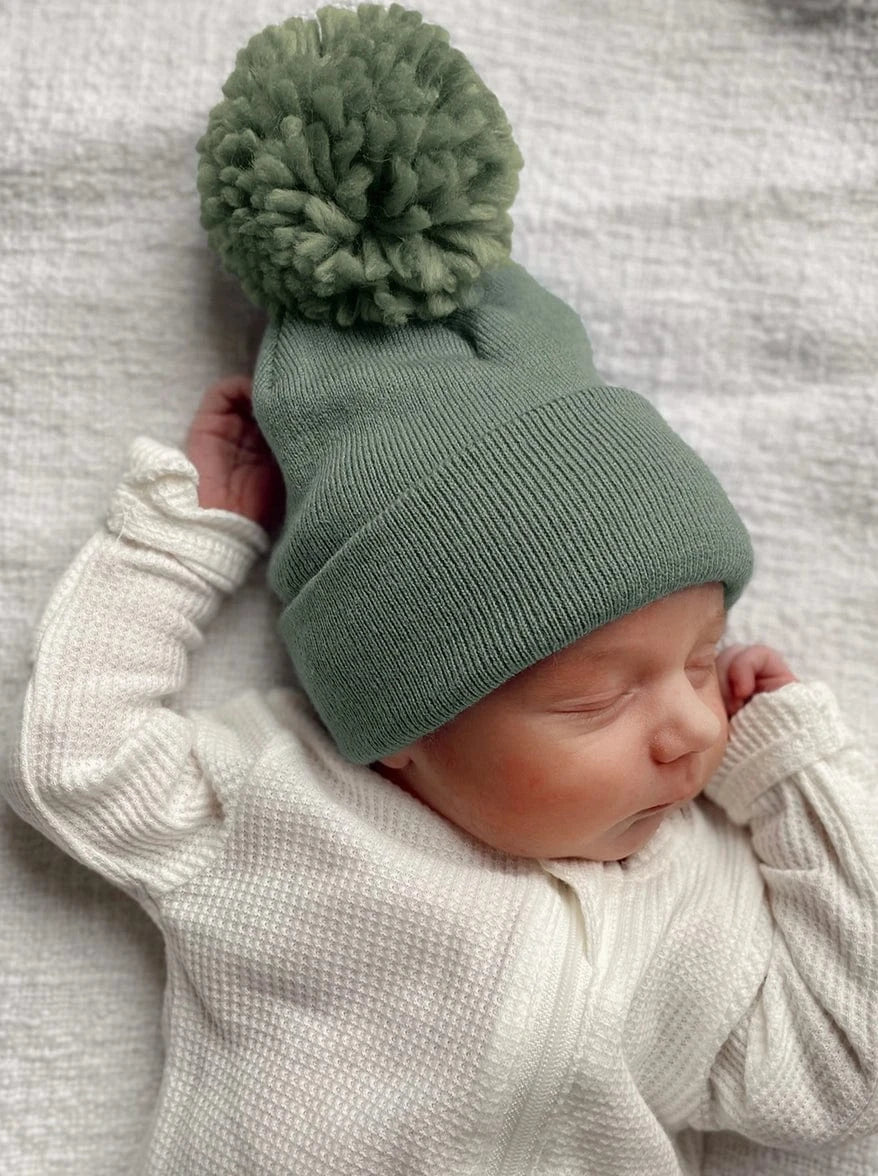 Baby's First Hat - Fern Pom SpearmintLOVE Lil Tulips