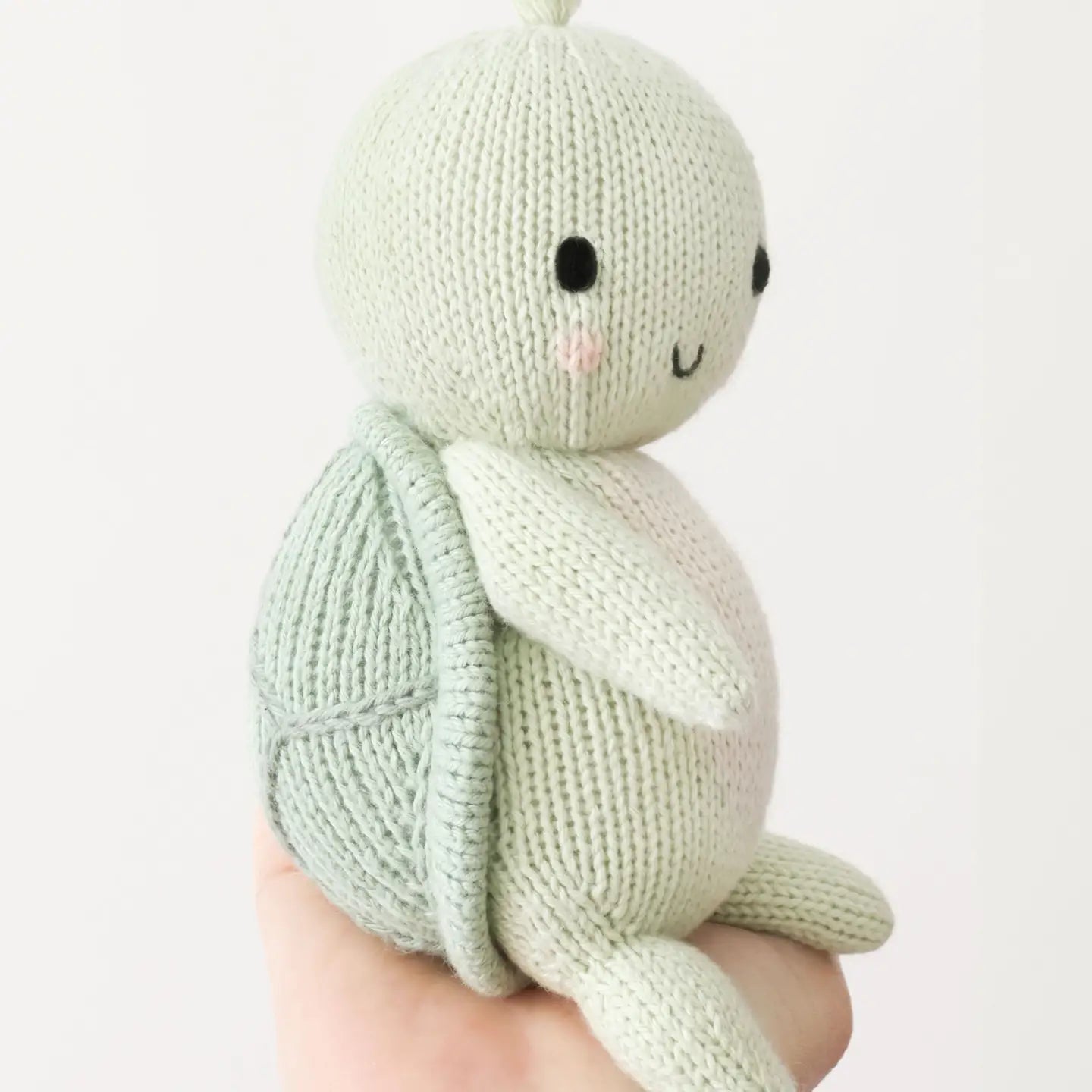 Baby Sea Turtle Kelp Green Hand Knit cuddle+kind Lil Tulips