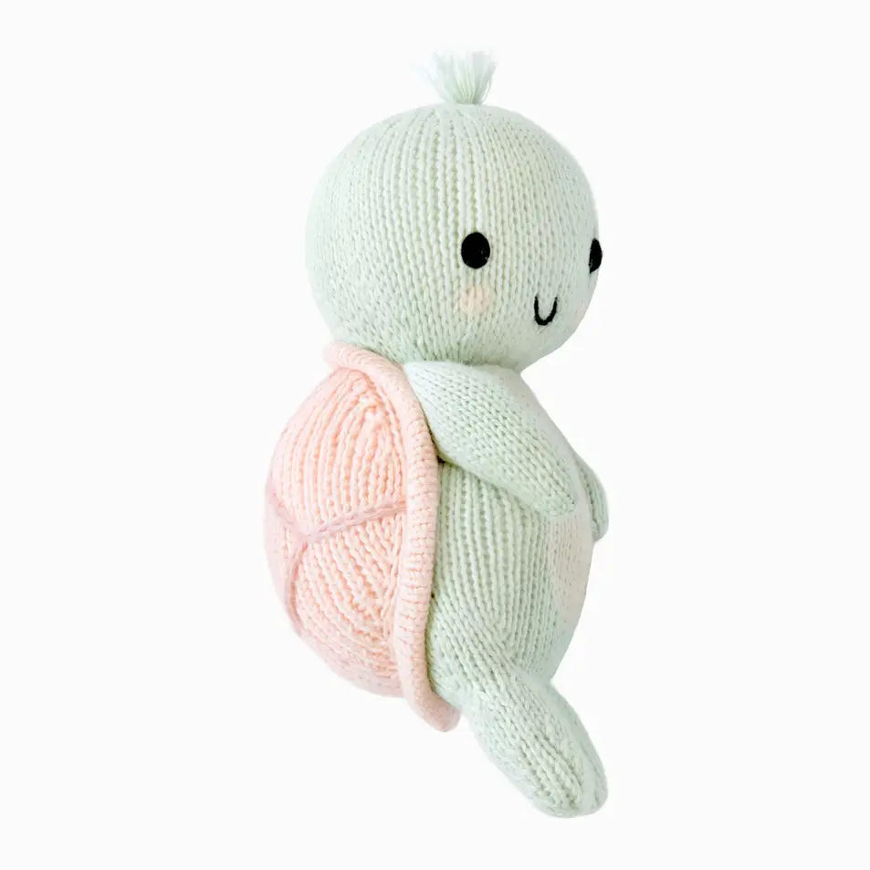 Baby Sea Turtle Powder Pink Hand Knit cuddle+kind Lil Tulips