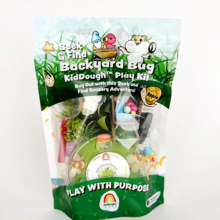 Backyard Bug Seek 'n Find Kiddough Play Kit Earth Grown KidDoughs Lil Tulips
