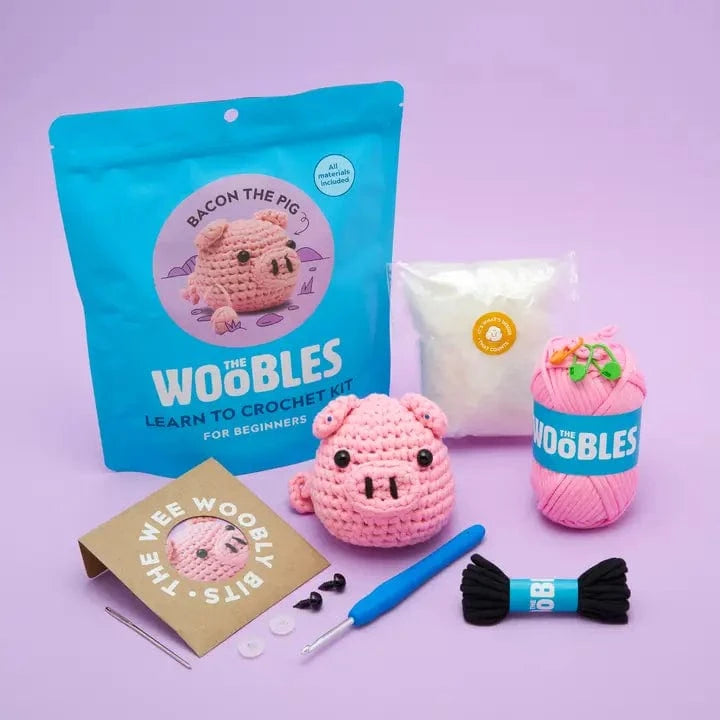 Bacon the Pig Beginner Crochet Kit The Woobles Lil Tulips