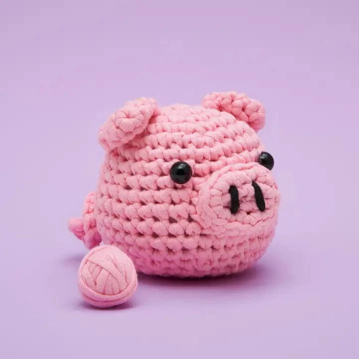 Bacon the Pig Beginner Crochet Kit The Woobles Lil Tulips