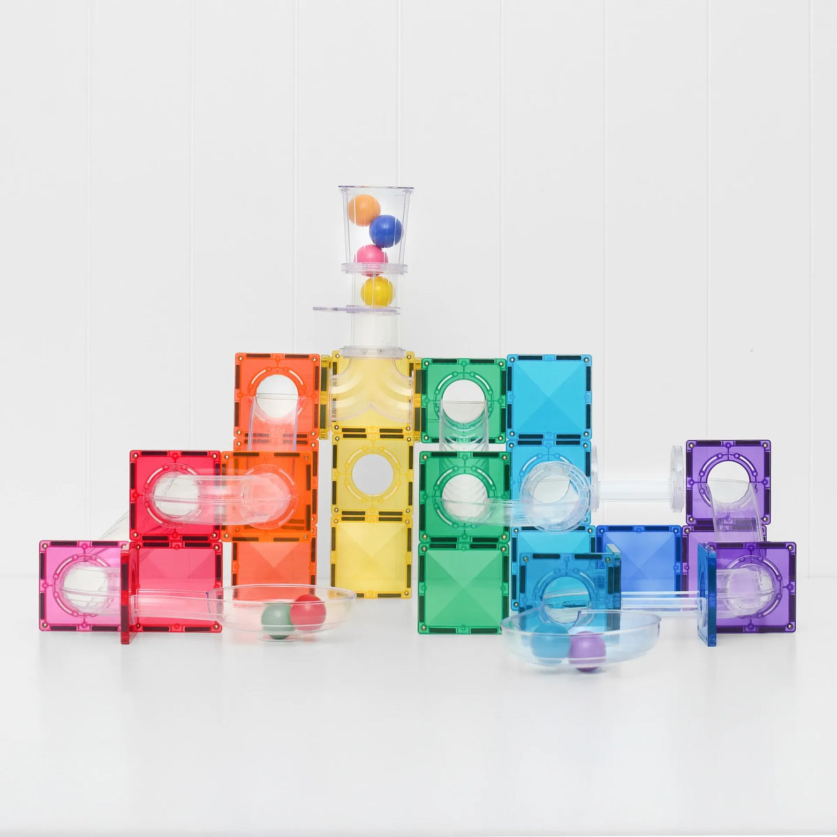 Ball Run Bright Pack, 114 Pieces Connetix Lil Tulips