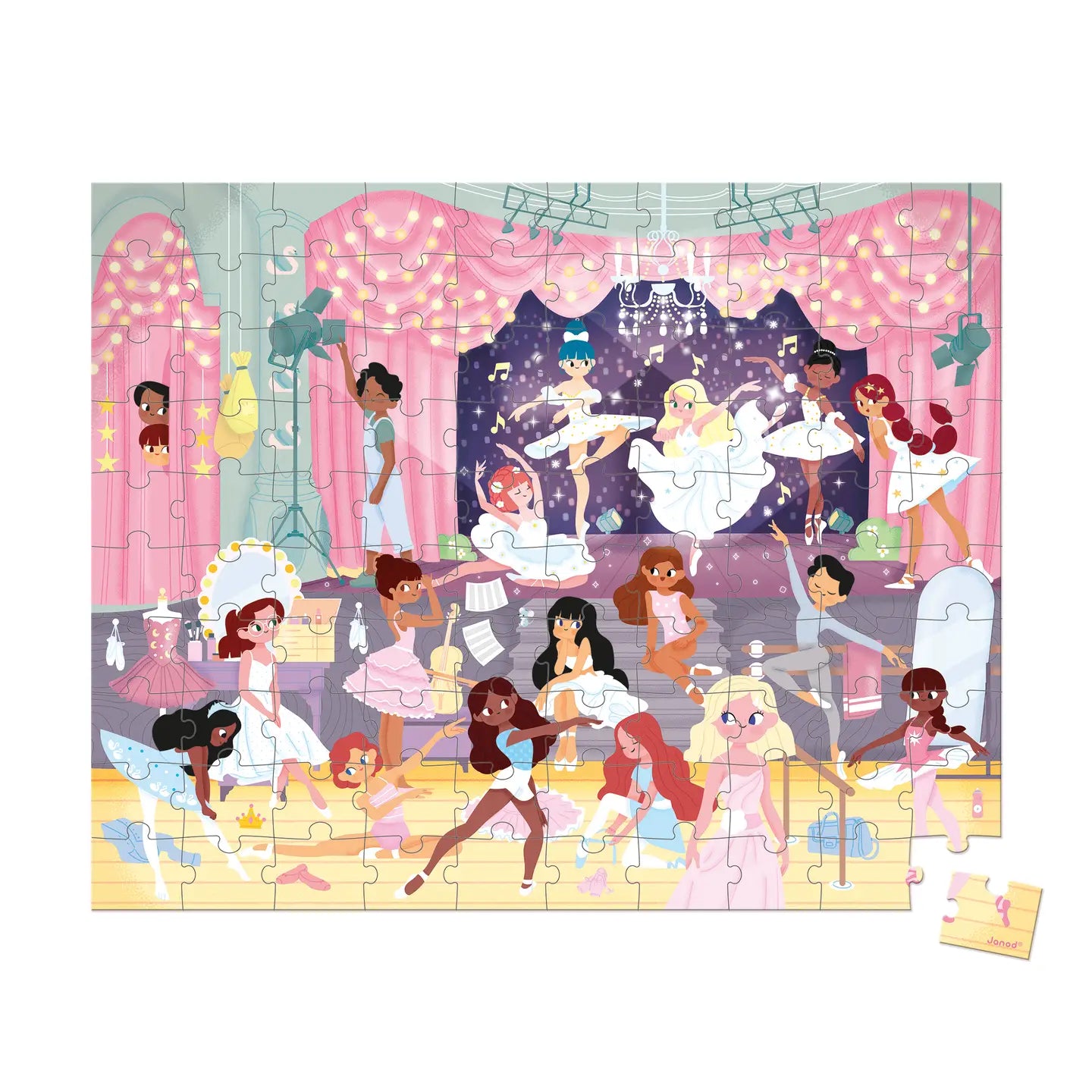 Ballerina Dancers Suitcase Puzzle - 100 Pieces Janod Lil Tulips