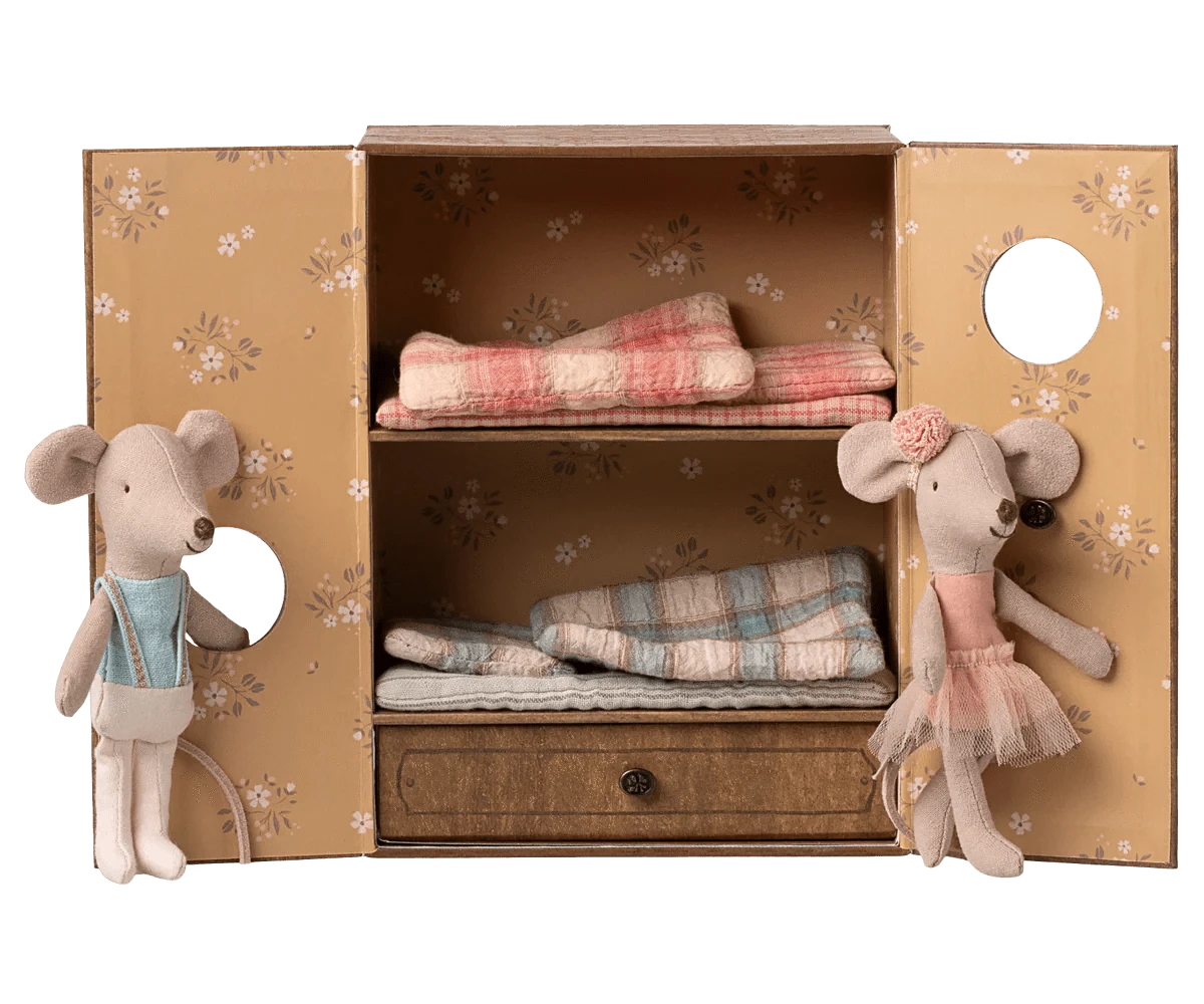 Ballet Mice in Dance Studio, Little Sister and Brother Maileg Lil Tulips