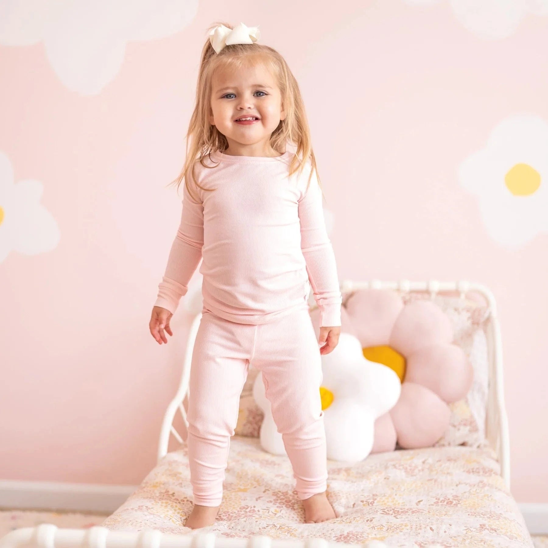 Ballet Pink Small Ribbed Two-Piece Set Brave Little Ones Lil Tulips