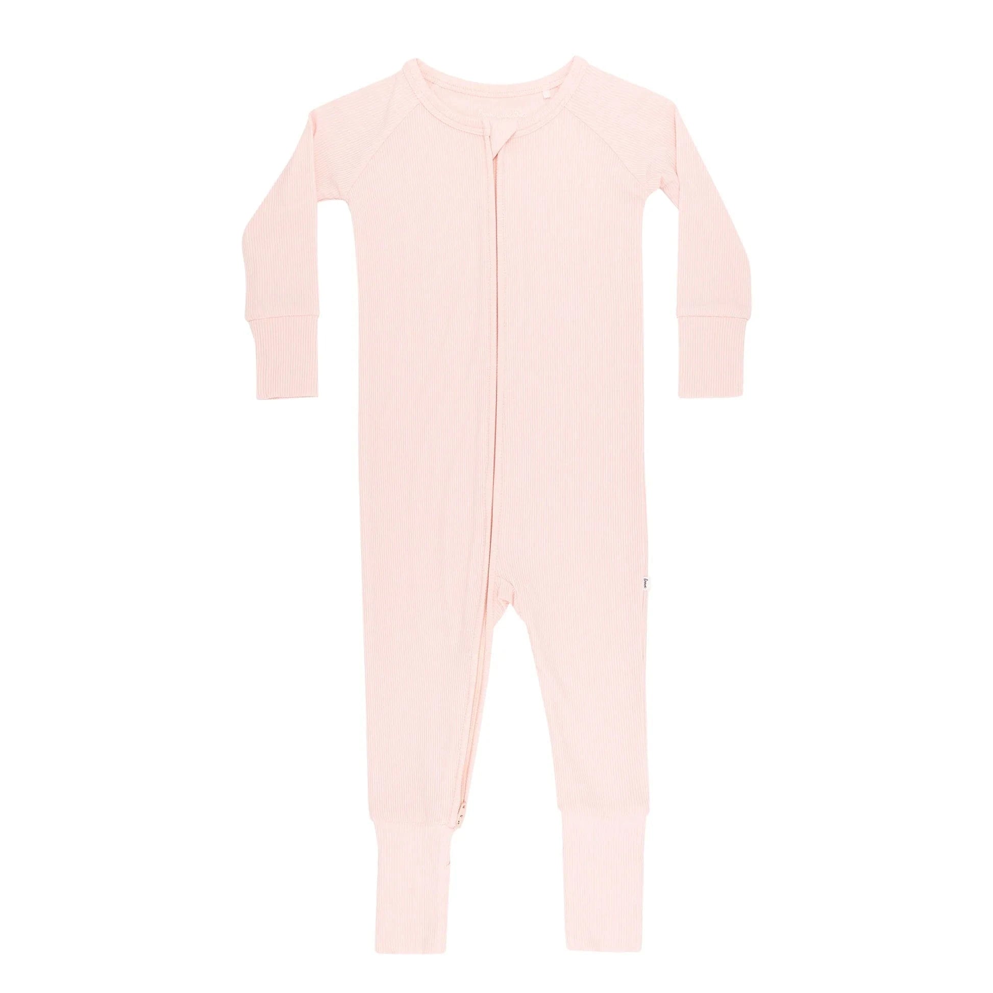 Ballet Pink Small Ribbed Zip Romper Brave Little Ones Lil Tulips