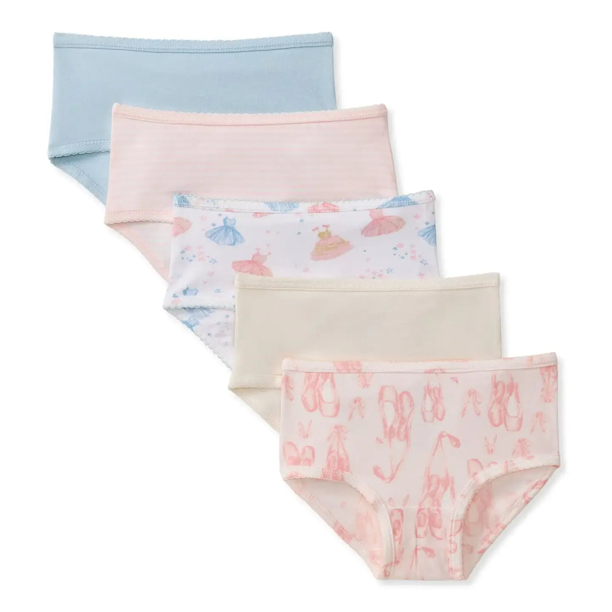 Ballet Slippers & Tutus Organic Cotton Toddler Girl Underwear 5 Pack Burt's Bees Baby Lil Tulips