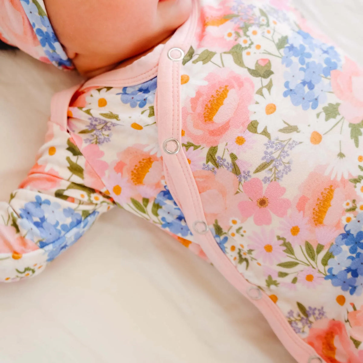 Bamboo Newborn Knotted Gown - Penelope Copper Pearl Lil Tulips