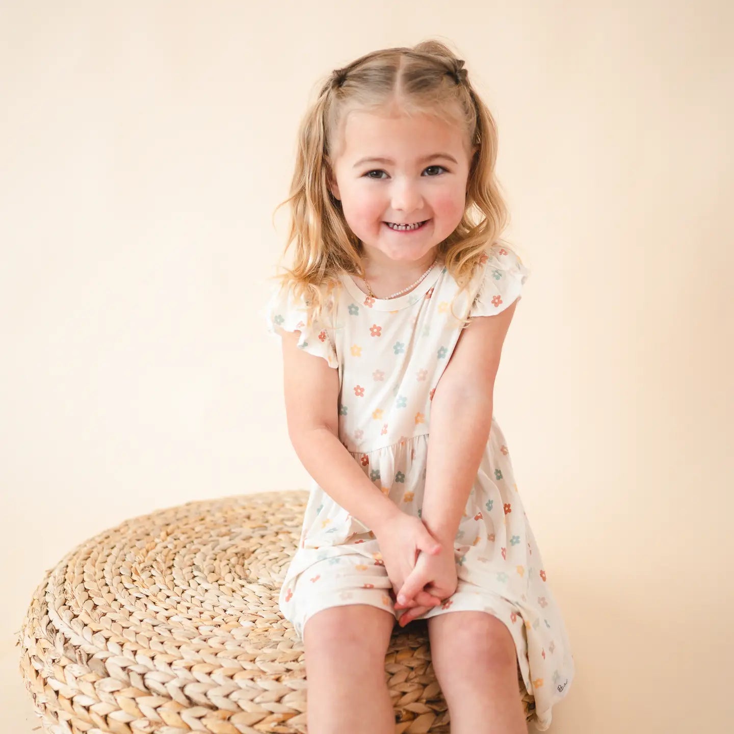 Bamboo Short Sleeve Twirl Dress | Sunlit Daisy Bug + Bean Lil Tulips
