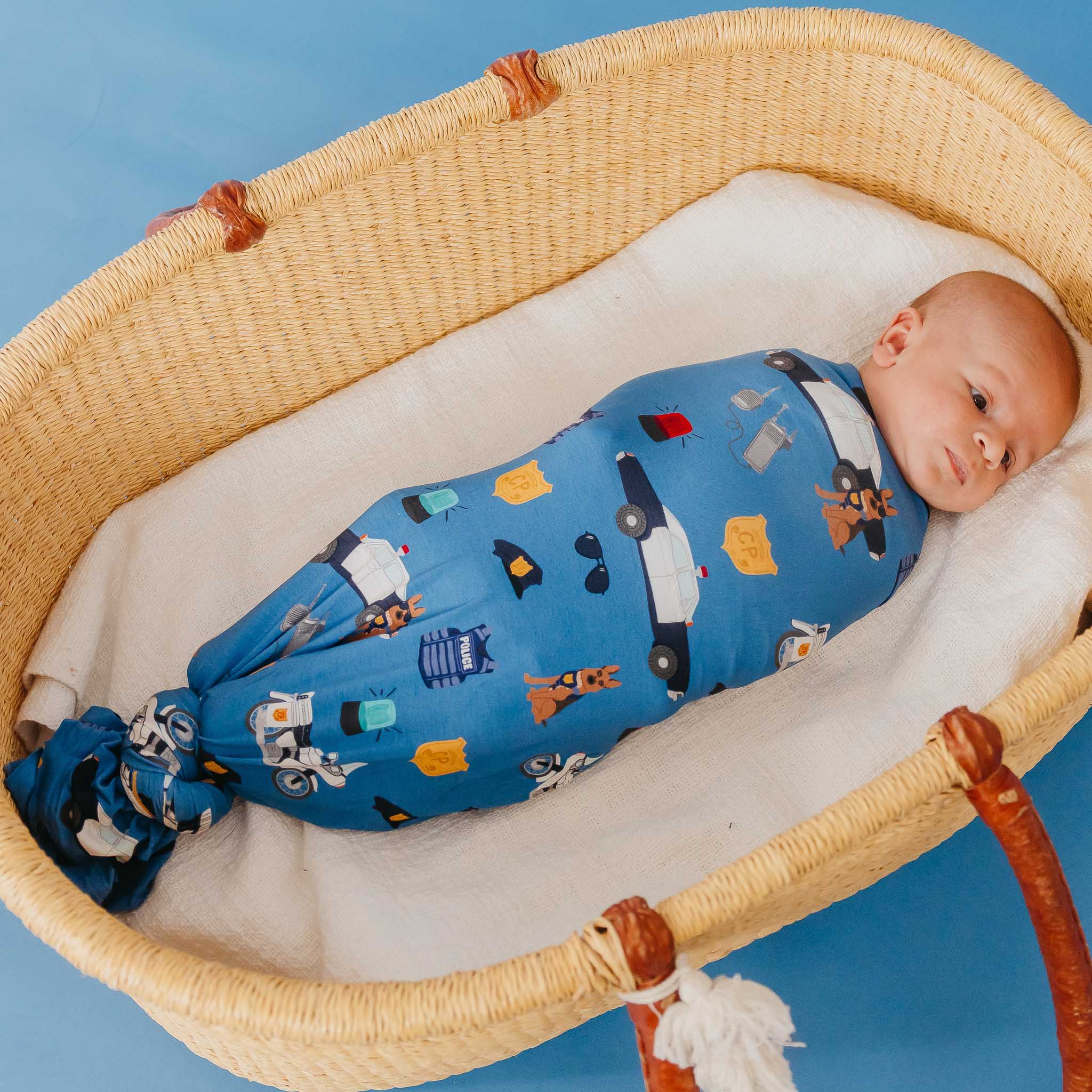 Bamboo Swaddle - Policemen Copper Pearl Lil Tulips