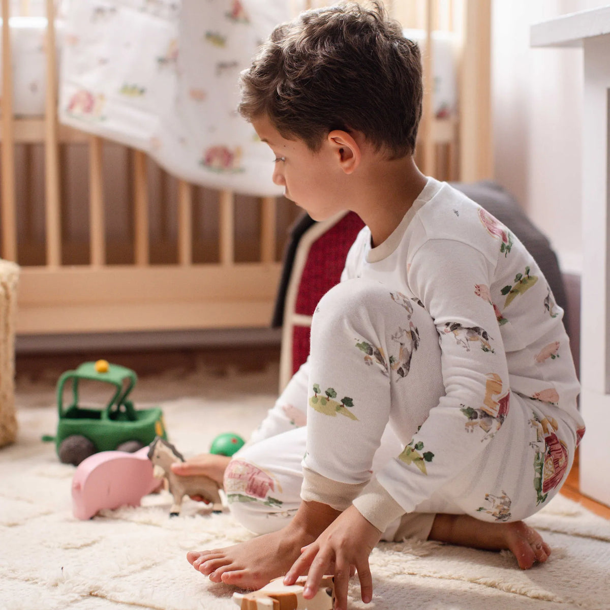 Barnyard Organic Cotton Two-Piece Pajamas Burt's Bees Baby Lil Tulips