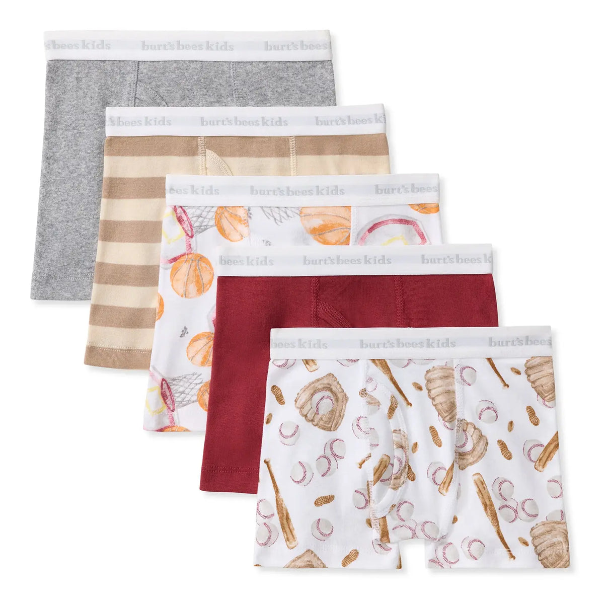 Baseball & Basketball Organic Cotton Toddler Boy Boxer Briefs Burt's Bees Baby Lil Tulips