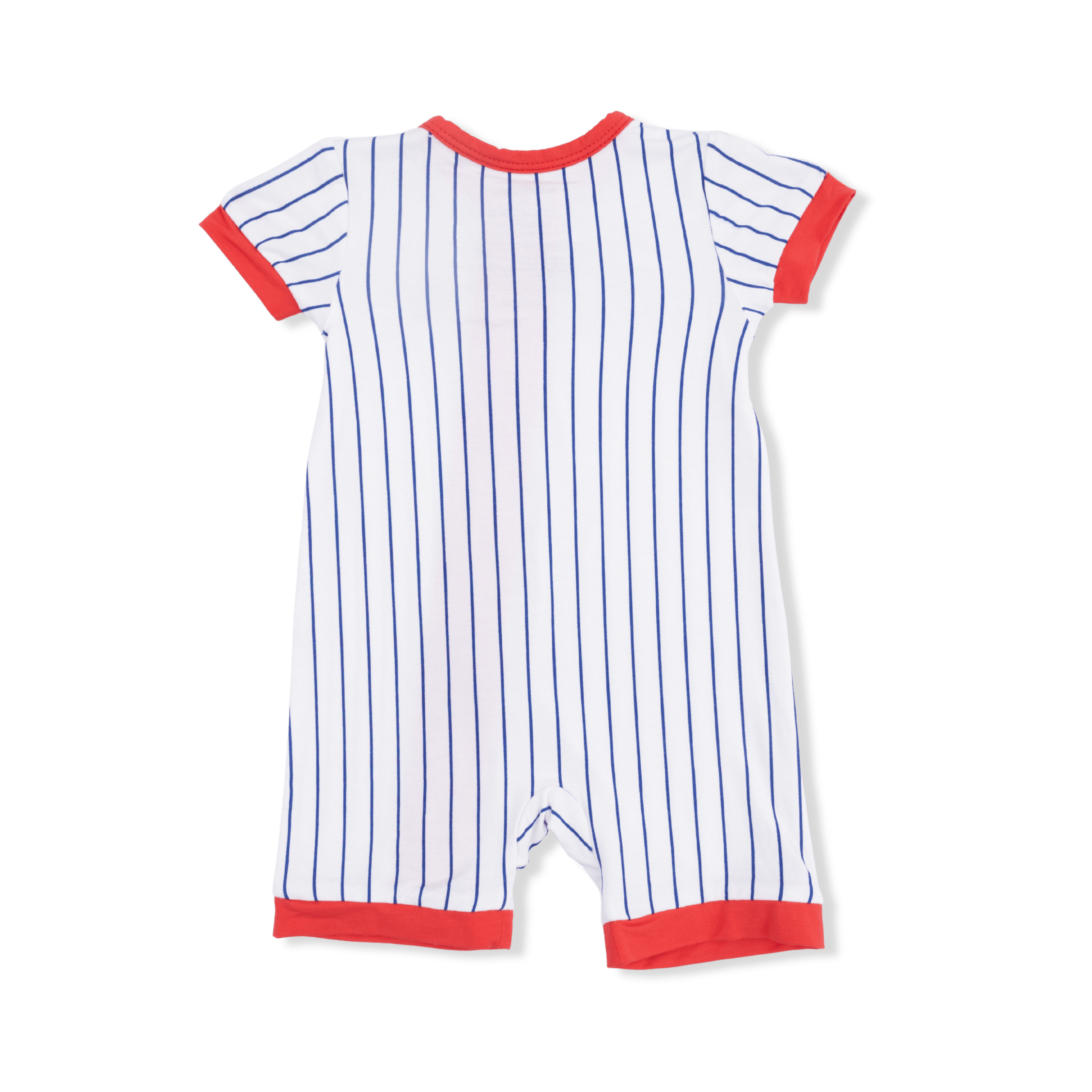 Baseball Stripe - Shortie 2 Way Zipper Romper Angel Dear Lil Tulips