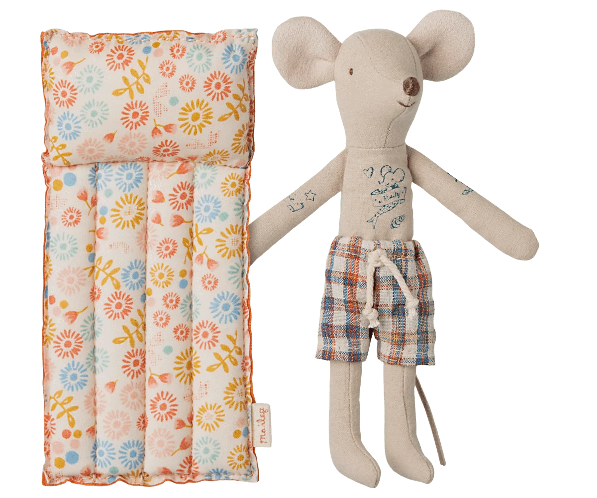 Beach Mouse with Air Mattress - Dad - Flower Maileg Lil Tulips